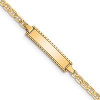 14K Yellow Gold Polished Solid Chain Solid Plate Anchor Link 18.5x5mm Plate ID Bracelet - 6in view 1