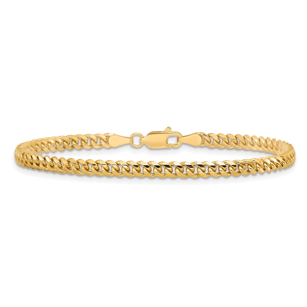 14K 7 inch 3.5mm Solid Miami Cuban Link with Lobster Clasp Bracelet (DCU100-7)