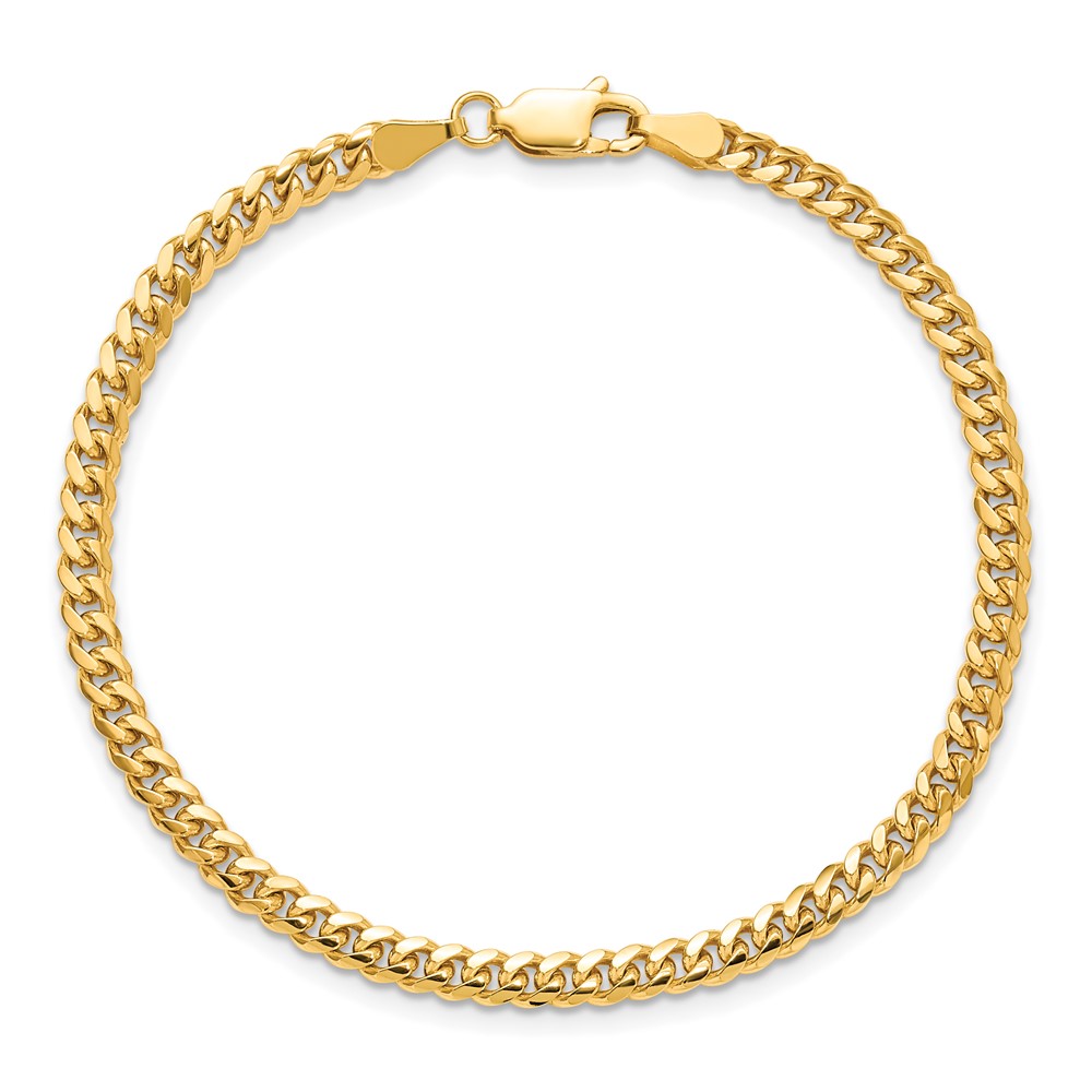14K 7 inch 3.5mm Solid Miami Cuban Link with Lobster Clasp Bracelet (DCU100-7)