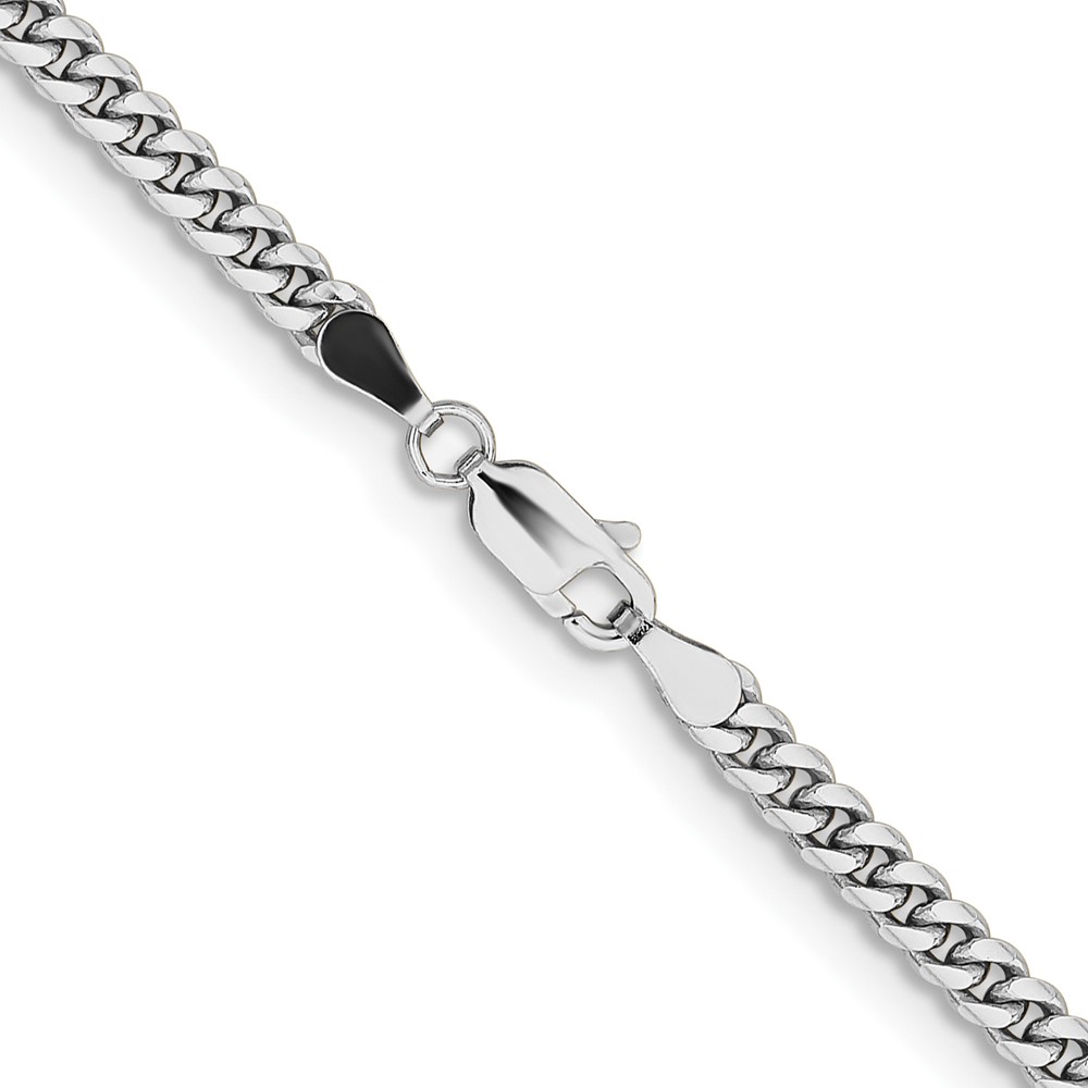 14k WG 3.5mm Solid Miami Cuban Chain (DCU100W-18)