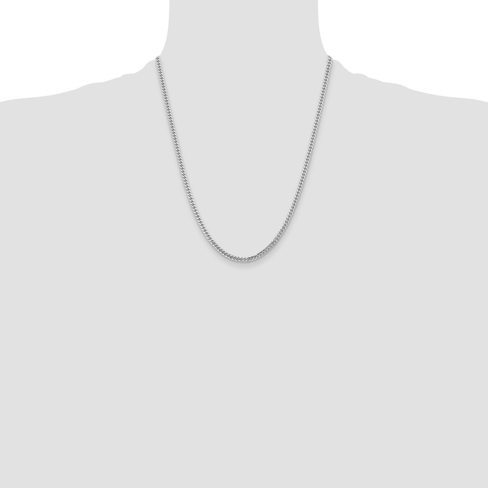 14k WG 3.5mm Solid Miami Cuban Chain (DCU100W-22)