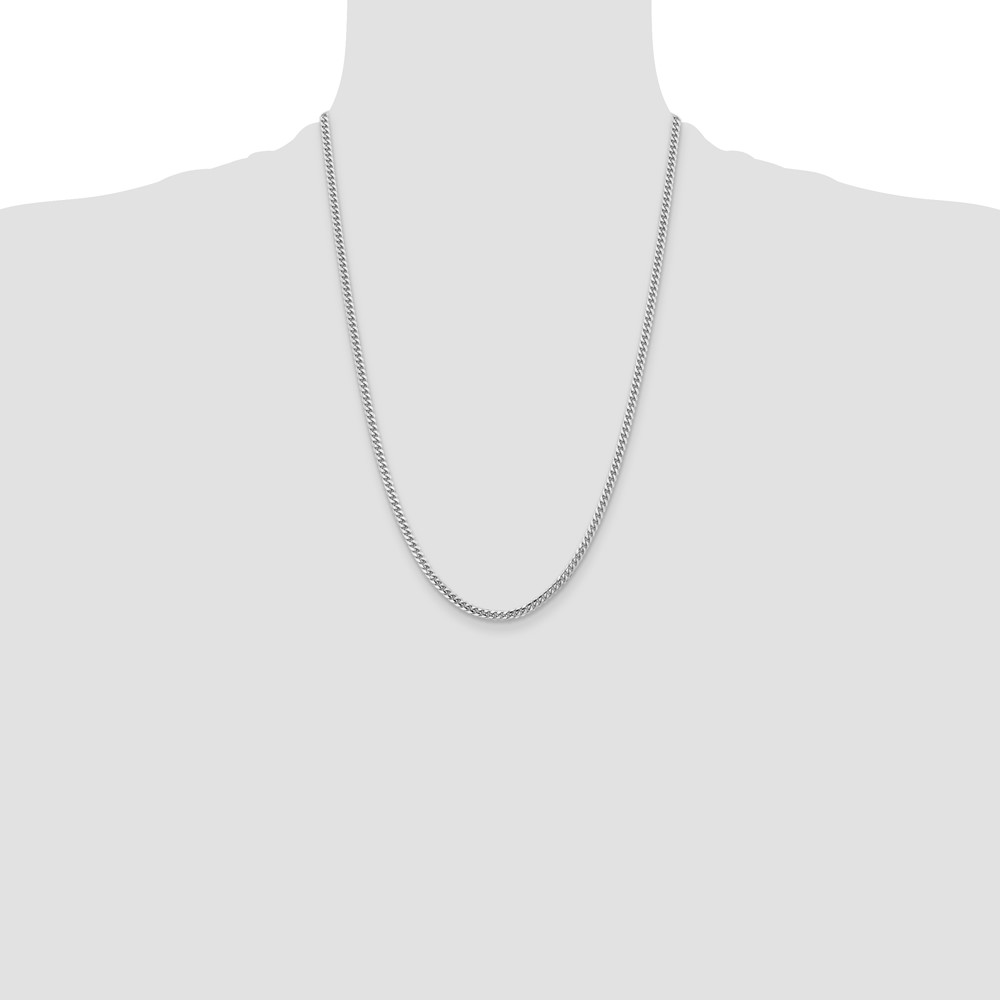 14k WG 3.5mm Solid Miami Cuban Chain (DCU100W-24)