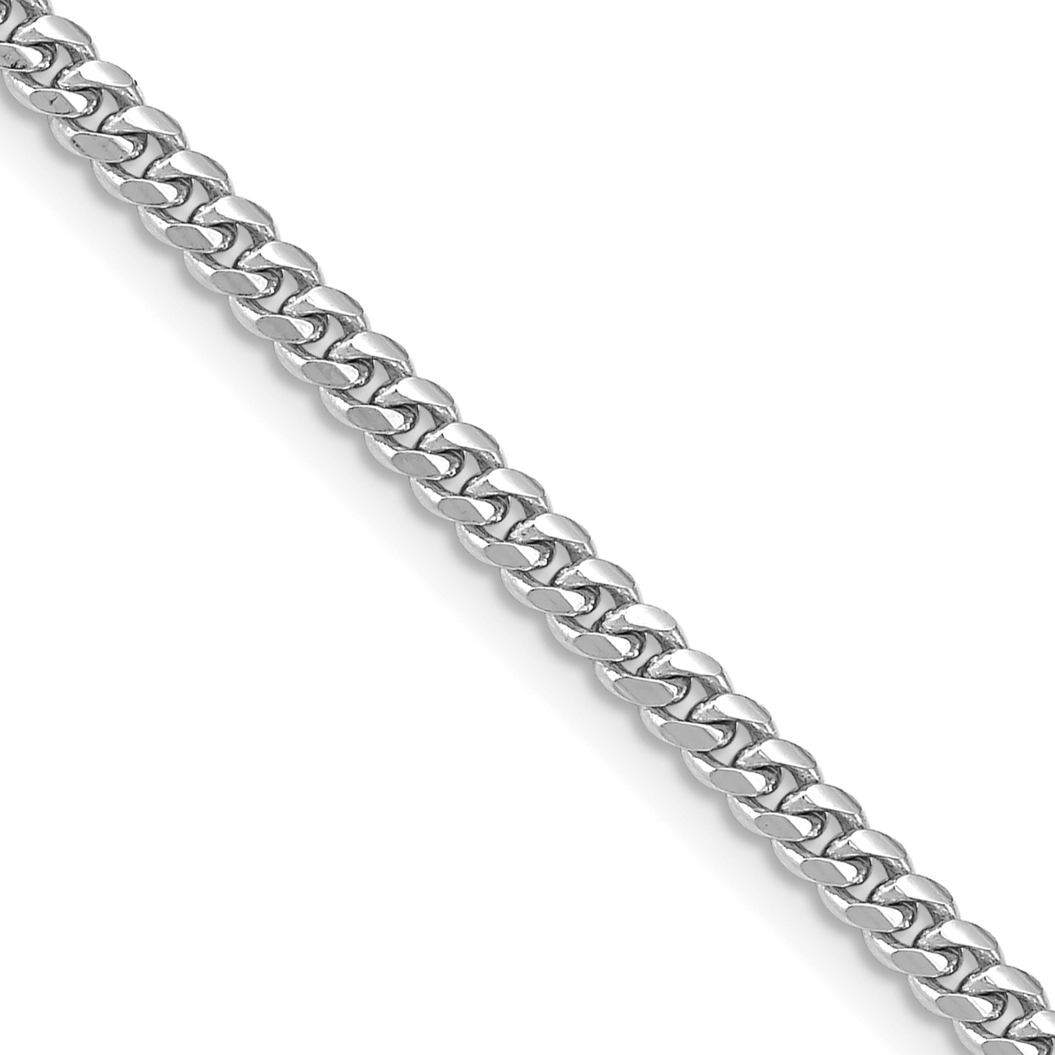 14k WG 3.5mm Solid Miami Cuban Chain (DCU100W-18)