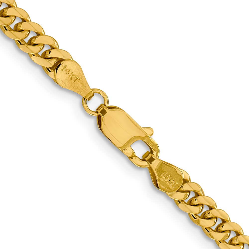 14K 18 inch 4.25mm Solid Miami Cuban Link with Lobster Clasp Chain (DCU120-18)