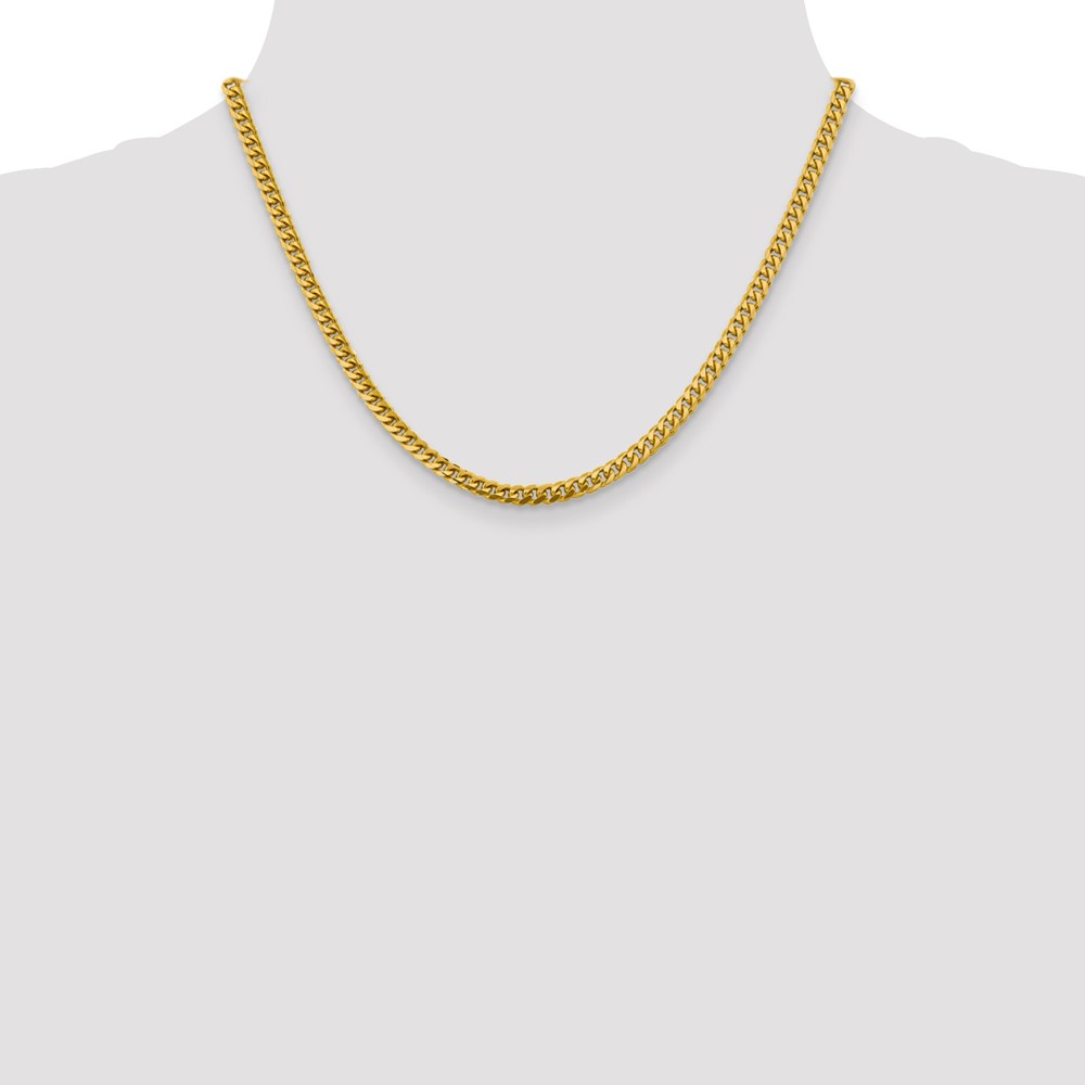 14K 18 inch 4.25mm Solid Miami Cuban Link with Lobster Clasp Chain (DCU120-18)