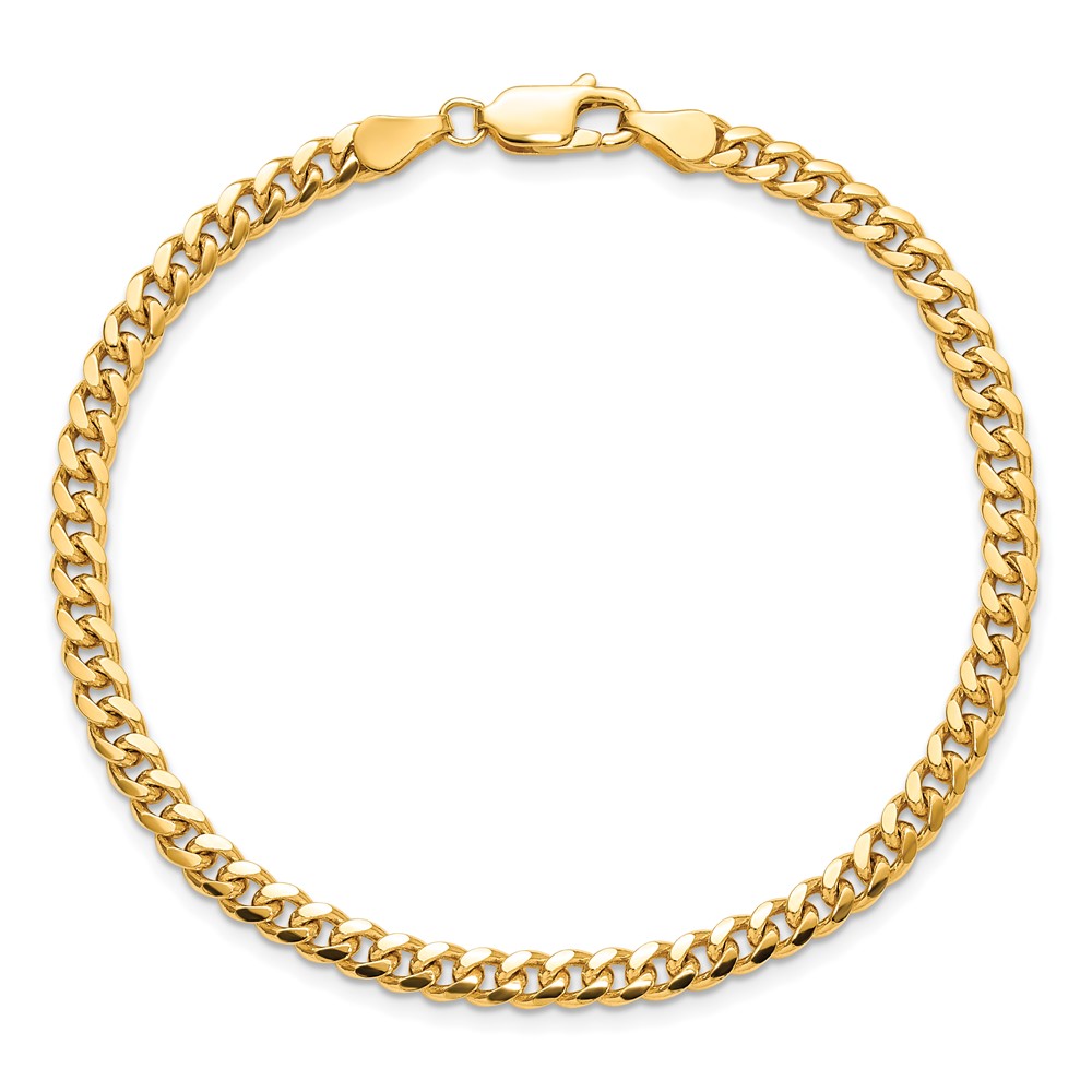 14K 7 inch 4.25mm Solid Miami Cuban Link with Lobster Clasp Bracelet (DCU120-7)