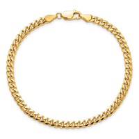 14K 7 Inch 4.25mm Solid Miami Cuban Link with Lobster Clasp Bracelet view 5