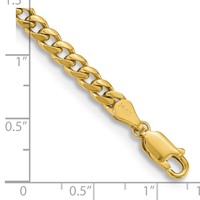 14K 7 Inch 4.25mm Solid Miami Cuban Link with Lobster Clasp Bracelet view 4