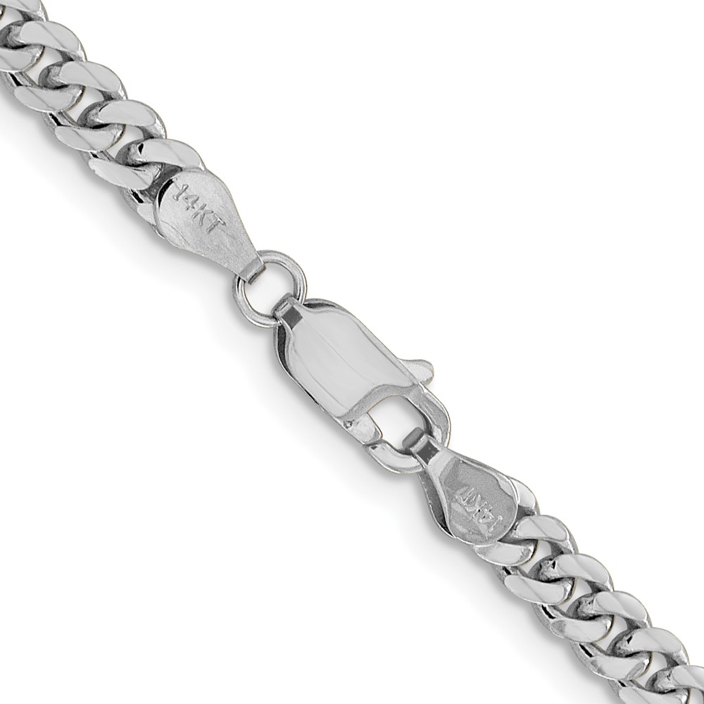 14k WG 4.25mm Solid Miami Cuban Chain (DCU120W-18)