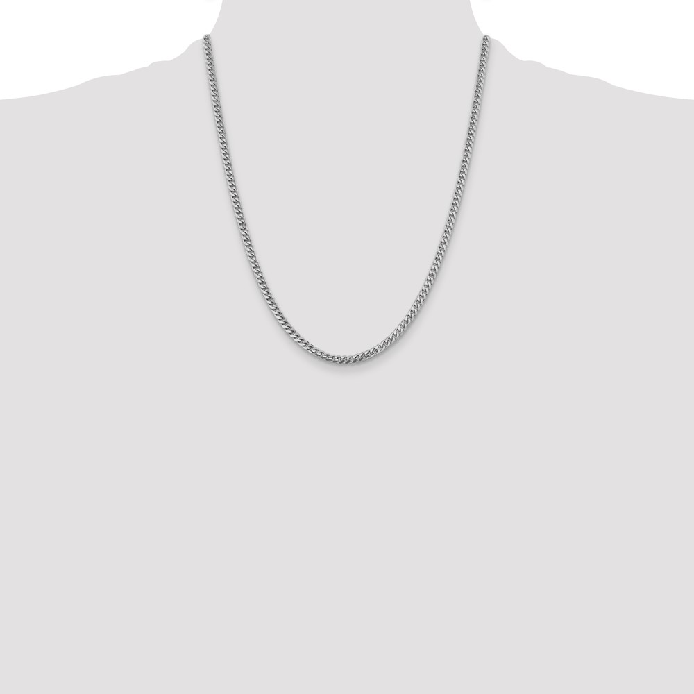 14k WG 4.25mm Solid Miami Cuban Chain (DCU120W-22)