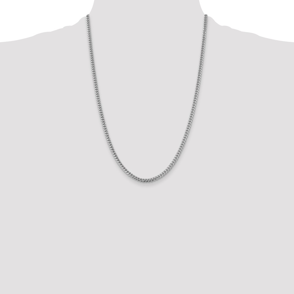 14k WG 4.25mm Solid Miami Cuban Chain (DCU120W-24)