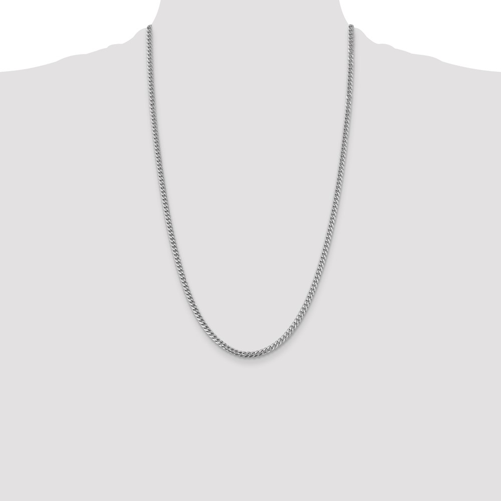 14k WG 4.25mm Solid Miami Cuban Chain (DCU120W-26)
