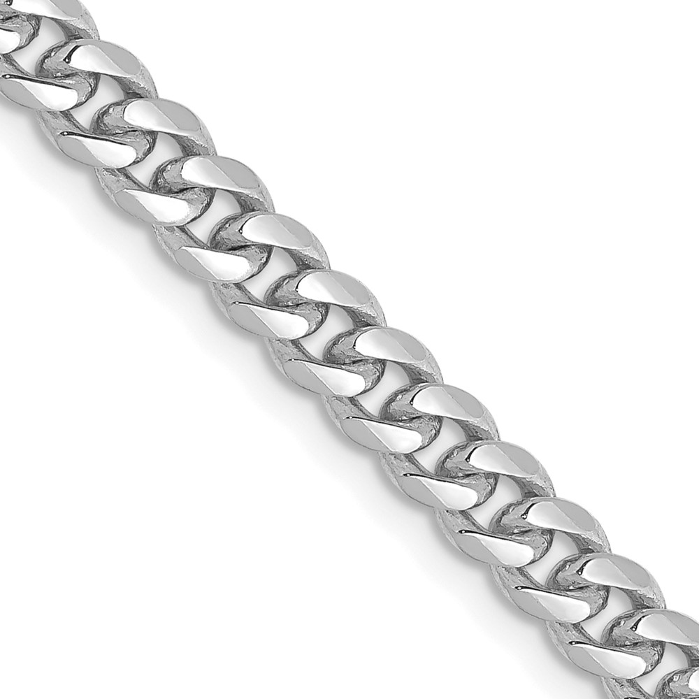 14k WG 4.25mm Solid Miami Cuban Chain (DCU120W-18)