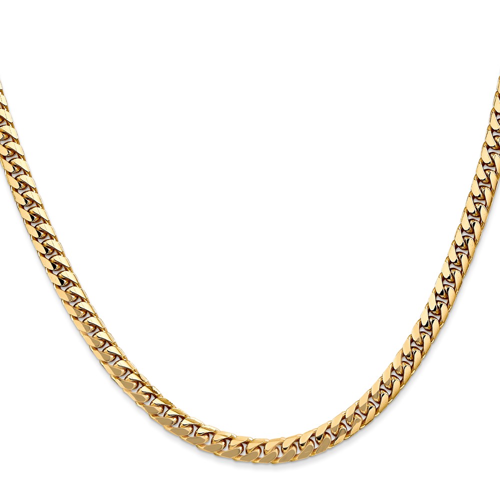 14K 22 inch 4.3mm Solid Miami Cuban Link with Lobster Clasp Chain (DCU140-22)
