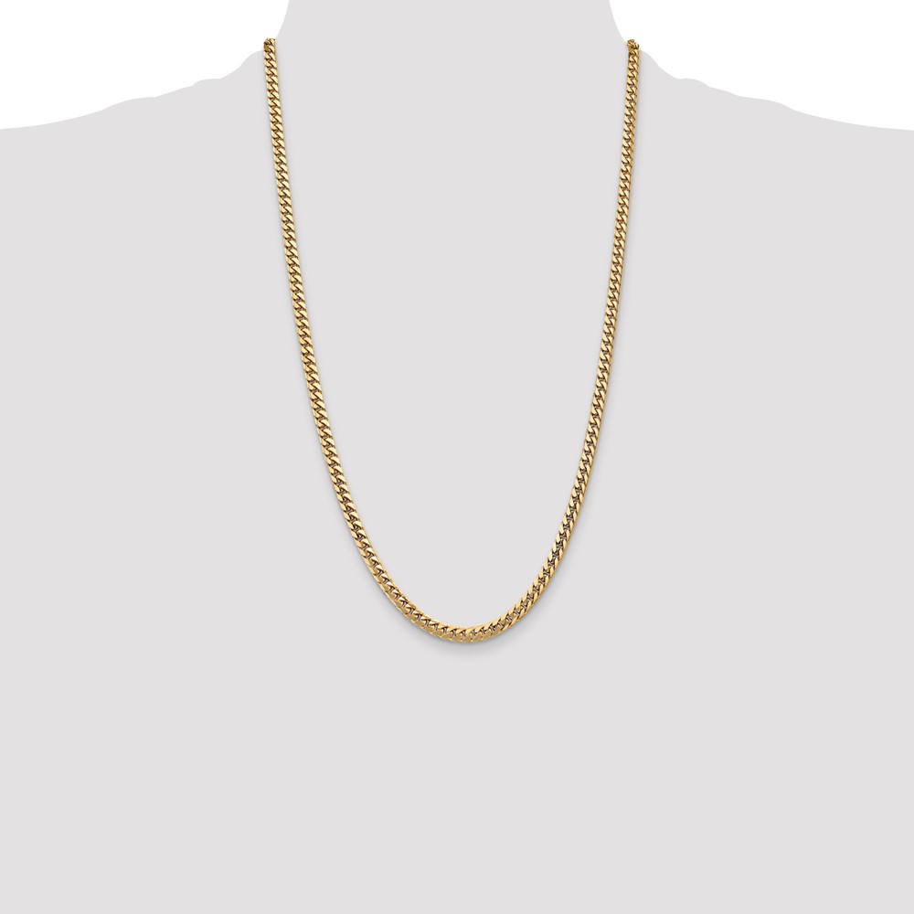 14K 26 inch 4.3mm Solid Miami Cuban Link with Lobster Clasp Chain (DCU140-26)