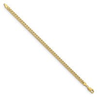 14K 4.3mm Yellow Gold Solid Miami Cuban Link Bracelet with Lobster Clasp - 7in view 2