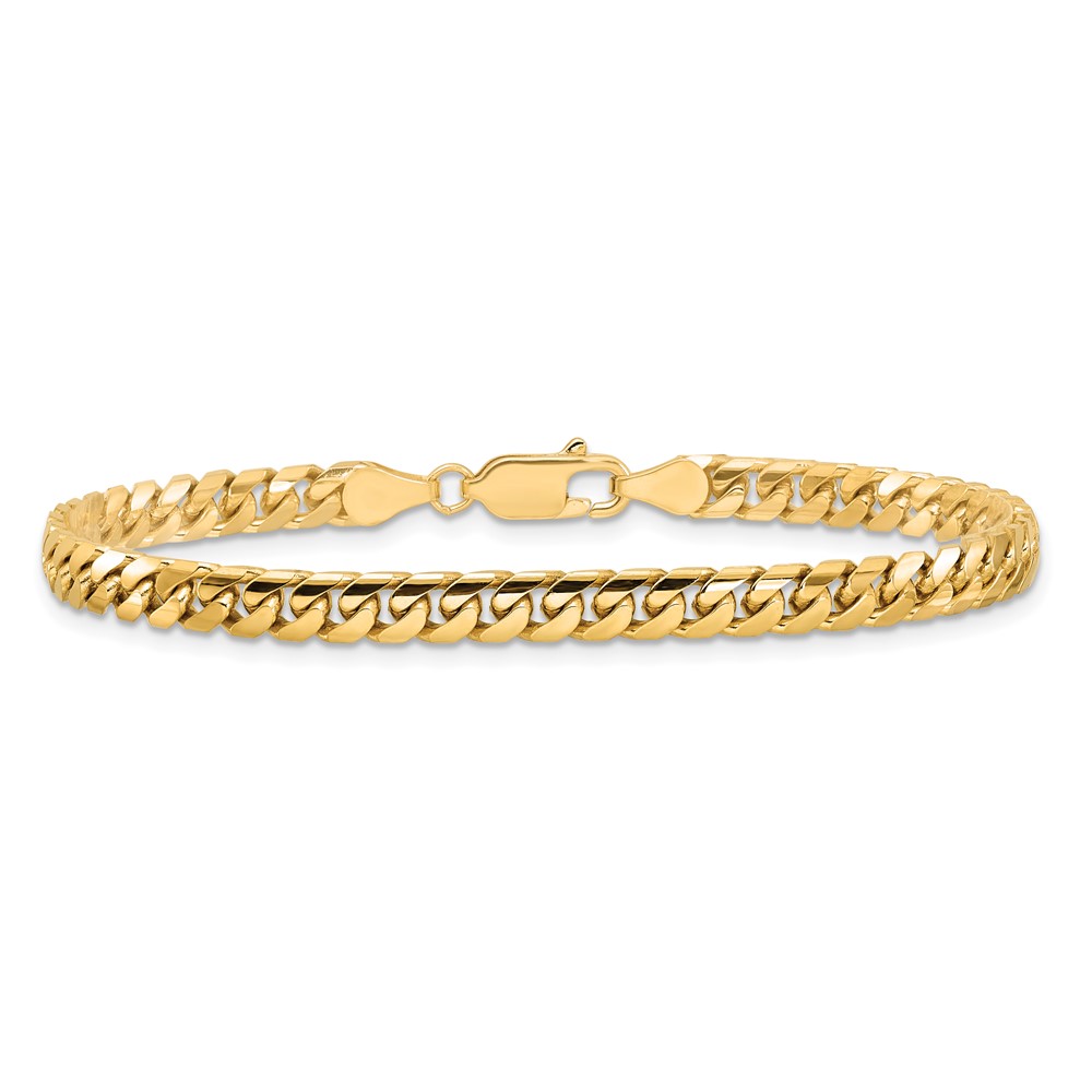 14K 7 inch 4.3mm Solid Miami Cuban Link with Lobster Clasp Bracelet (DCU140-7)