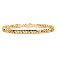 14K 4.3mm Yellow Gold Solid Miami Cuban Link Bracelet with Lobster Clasp - 7in view 3