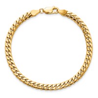14K 4.3mm Yellow Gold Solid Miami Cuban Link Bracelet with Lobster Clasp - 7in view 5