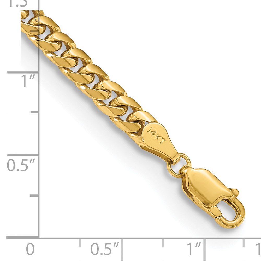14K 7 inch 4.3mm Solid Miami Cuban Link with Lobster Clasp Bracelet (DCU140-7)