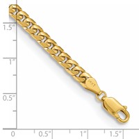 14K 4.3mm Yellow Gold Solid Miami Cuban Link Bracelet with Lobster Clasp - 7in view 4