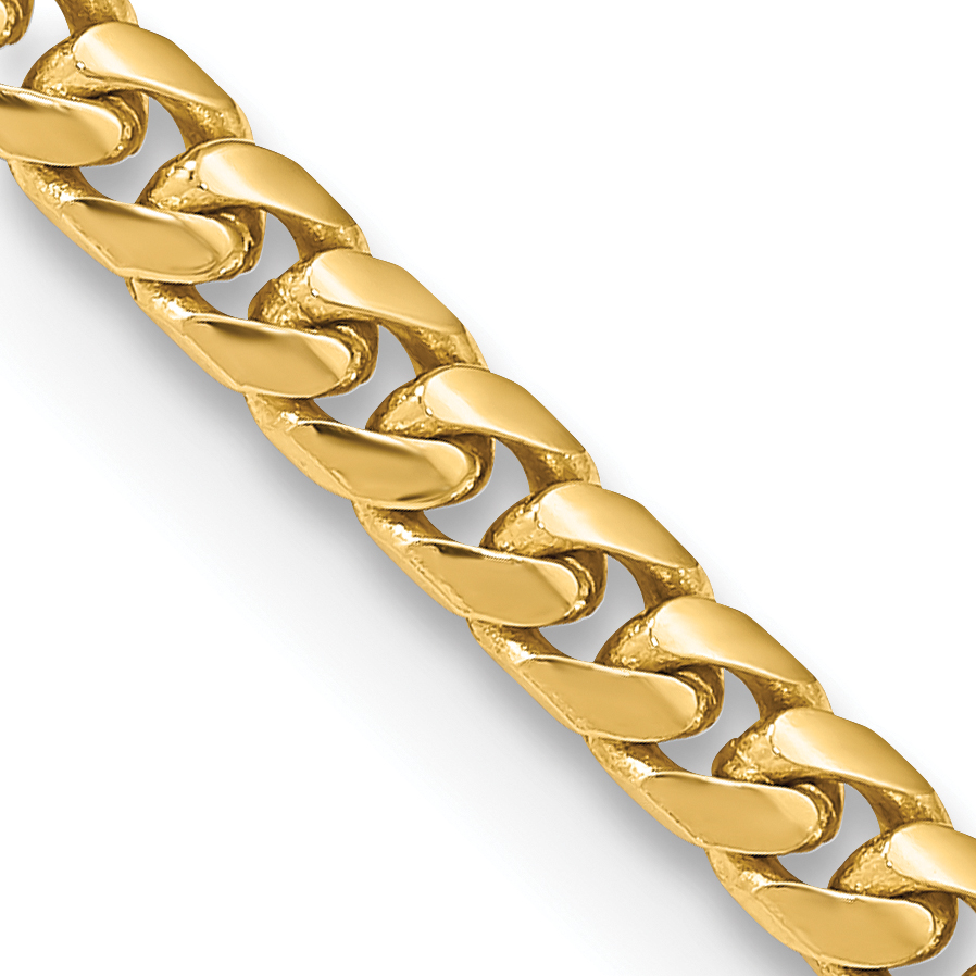 14K 22 inch 4.3mm Solid Miami Cuban Link with Lobster Clasp Chain (DCU140-22)