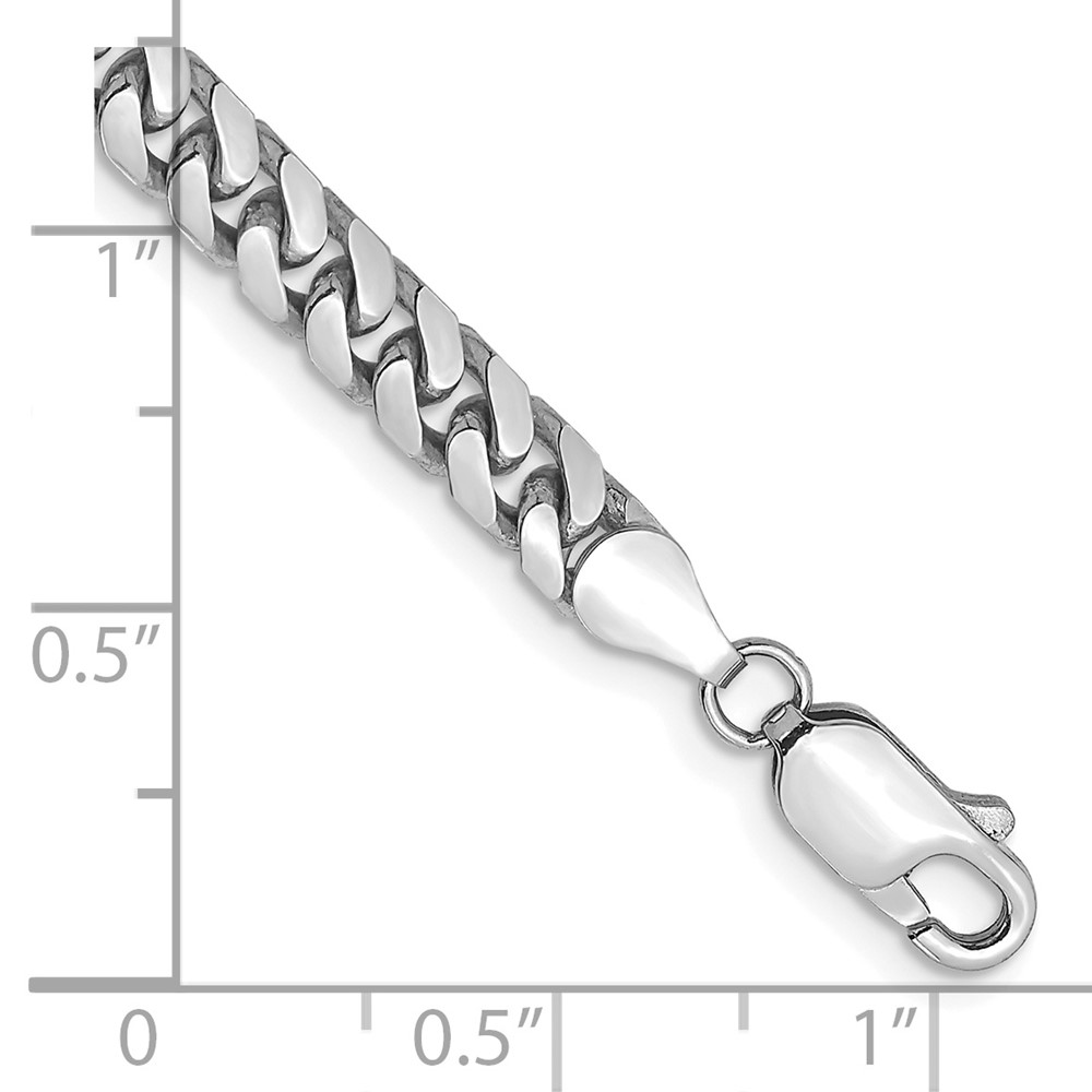 14K White Gold 8 inch 4.3mm Solid Miami Cuban Link with Lobster Clasp Bracelet (DCU140W-8)