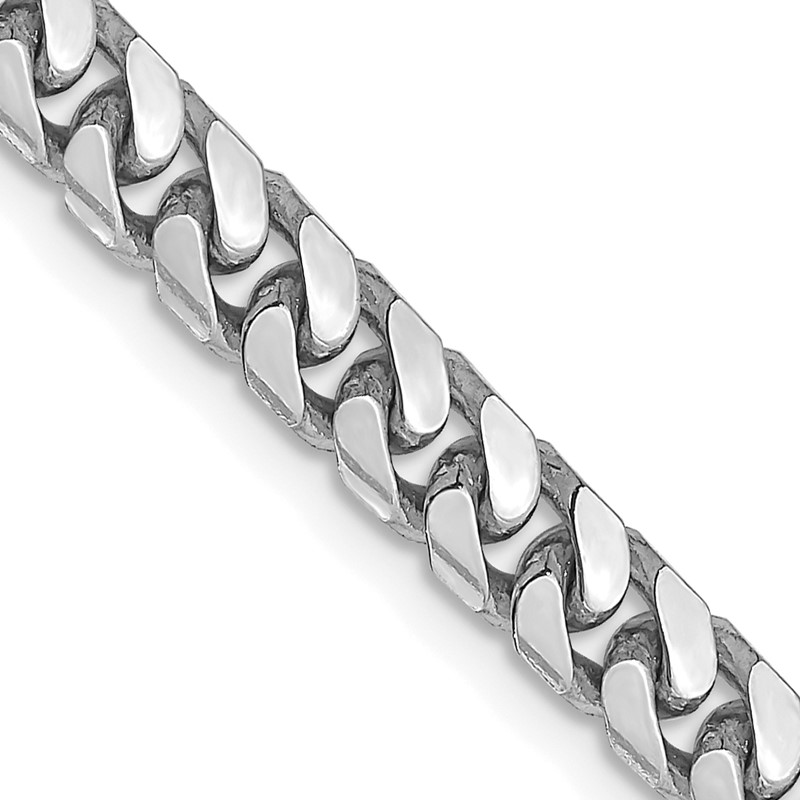 14K White Gold 24 inch 4.3mm Solid Miami Cuban Link with Lobster Clasp Chain