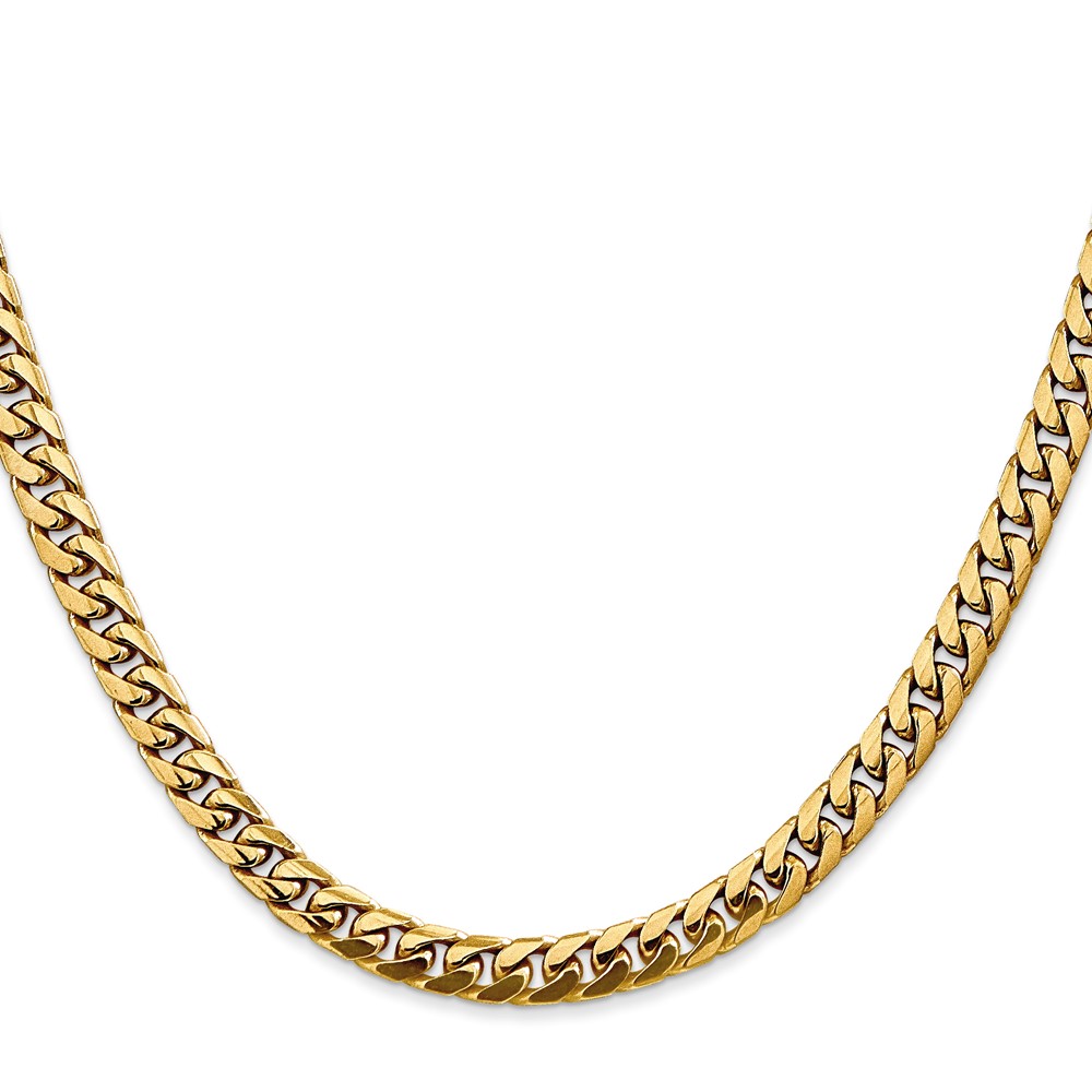 14K 20 inch 5mm Solid Miami Cuban Link with Lobster Clasp Chain (DCU160-20)