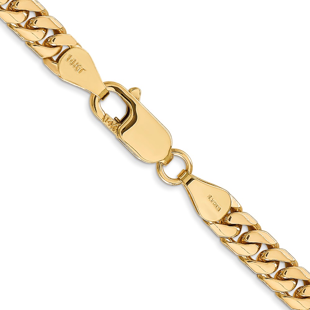 14K 20 inch 5mm Solid Miami Cuban Link with Lobster Clasp Chain (DCU160-20)