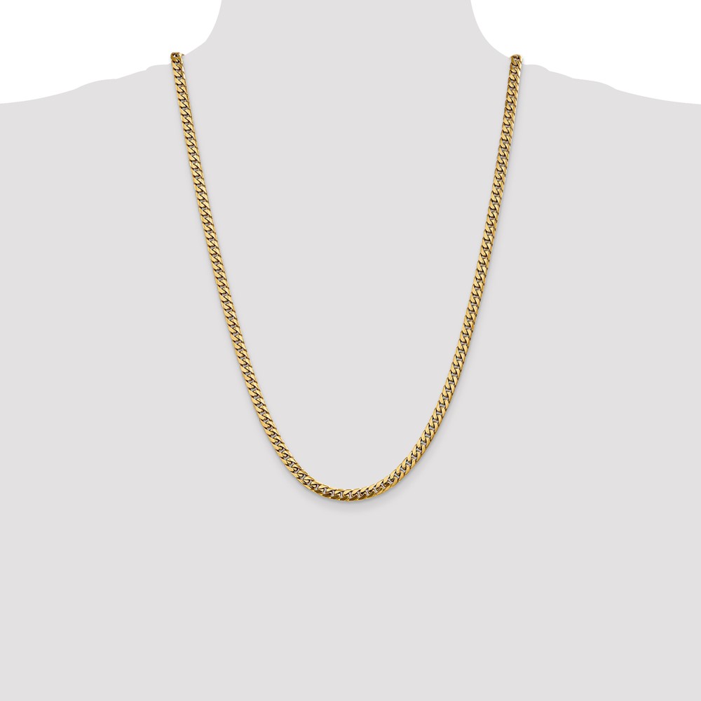 14K 26 inch 5mm Solid Miami Cuban Link with Lobster Clasp Chain (DCU160-26)
