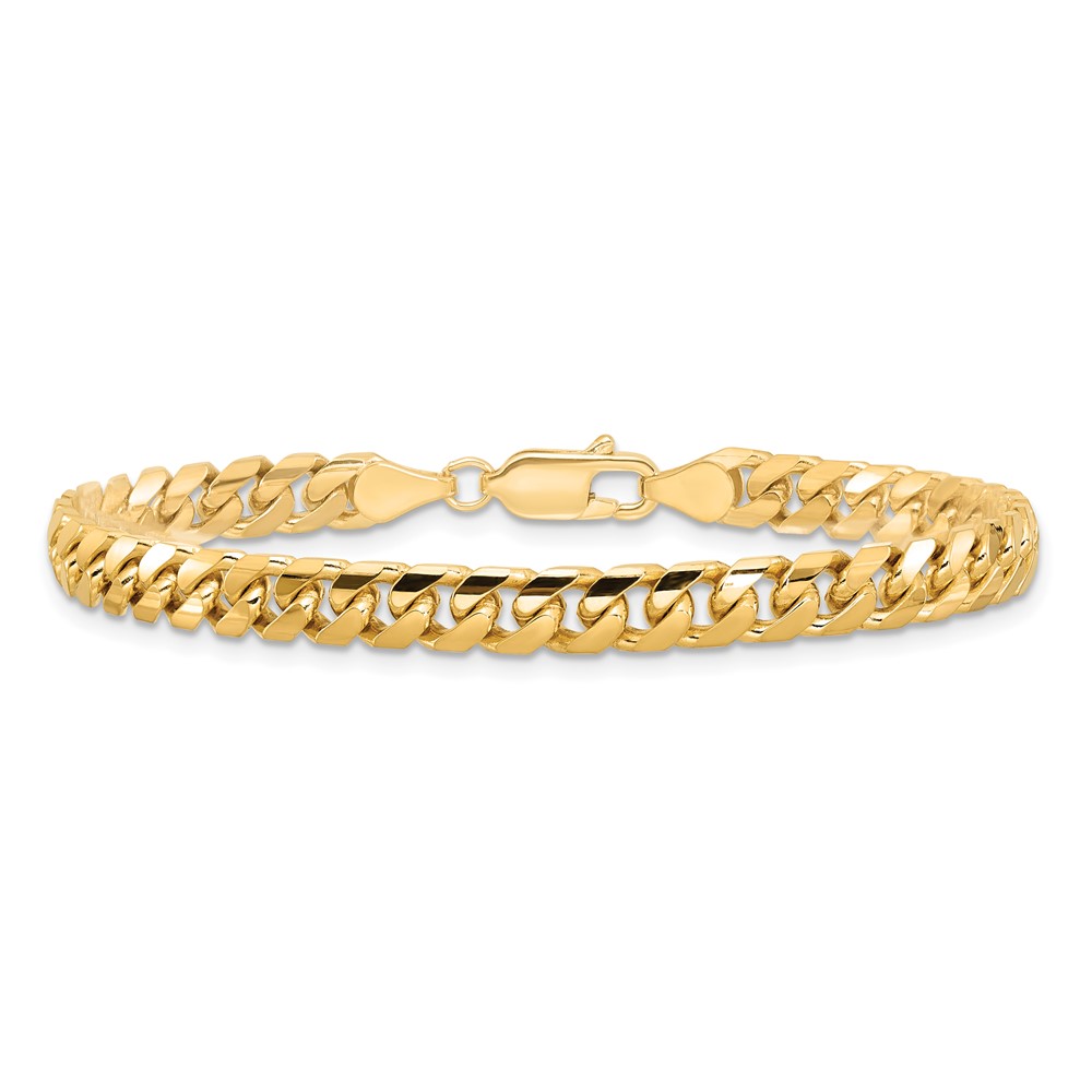14K 7 inch 5mm Solid Miami Cuban Link with Lobster Clasp Bracelet (DCU160-7)