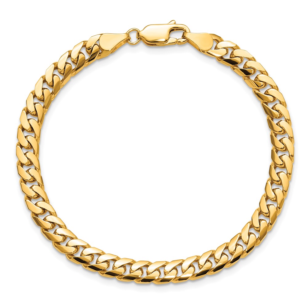 14K 7 inch 5mm Solid Miami Cuban Link with Lobster Clasp Bracelet (DCU160-7)
