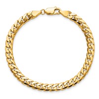 14K 5mm Yellow Gold Solid Miami Cuban Link Bracelet with Lobster Clasp, 7" view 4