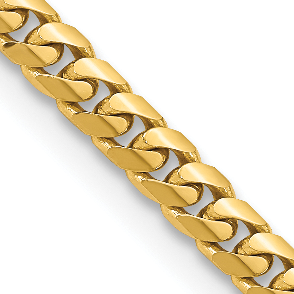 14K 20 inch 5mm Solid Miami Cuban Link with Lobster Clasp Chain (DCU160-20)