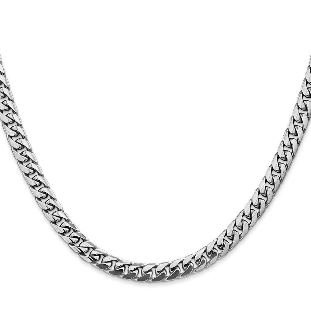 14K White Gold 20 inch 5mm Solid Miami Cuban Link with Lobster Clasp Chain (DCU160W-20)