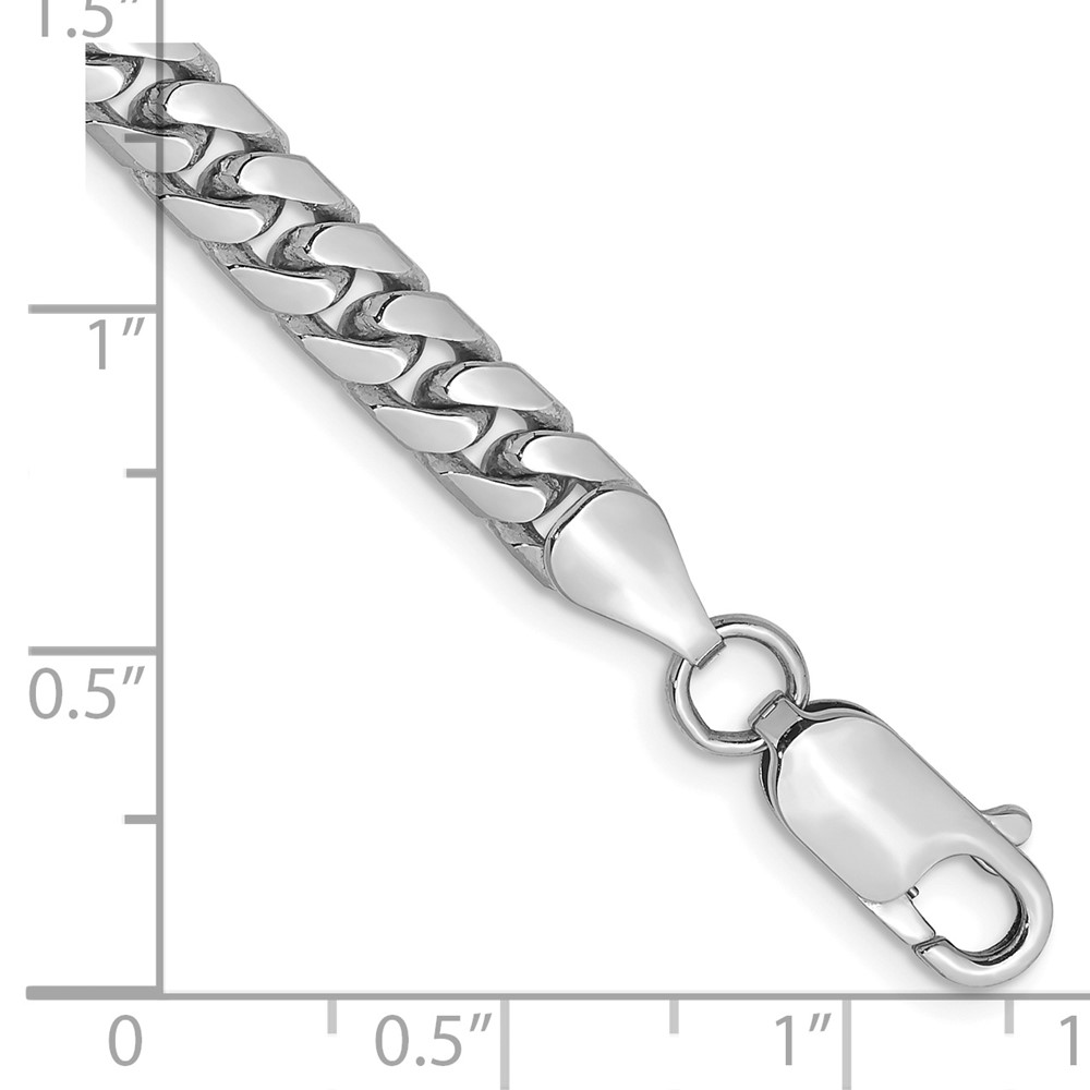 14K White Gold 8 inch 5mm Solid Miami Cuban Link with Lobster Clasp Bracelet (DCU160W-8)