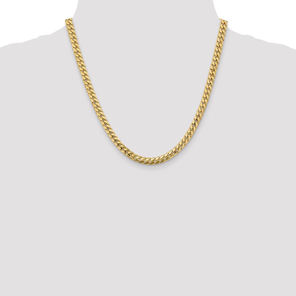 14K 20 inch 5.5mm Solid Miami Cuban Link with Lobster Clasp Chain (DCU180-20)