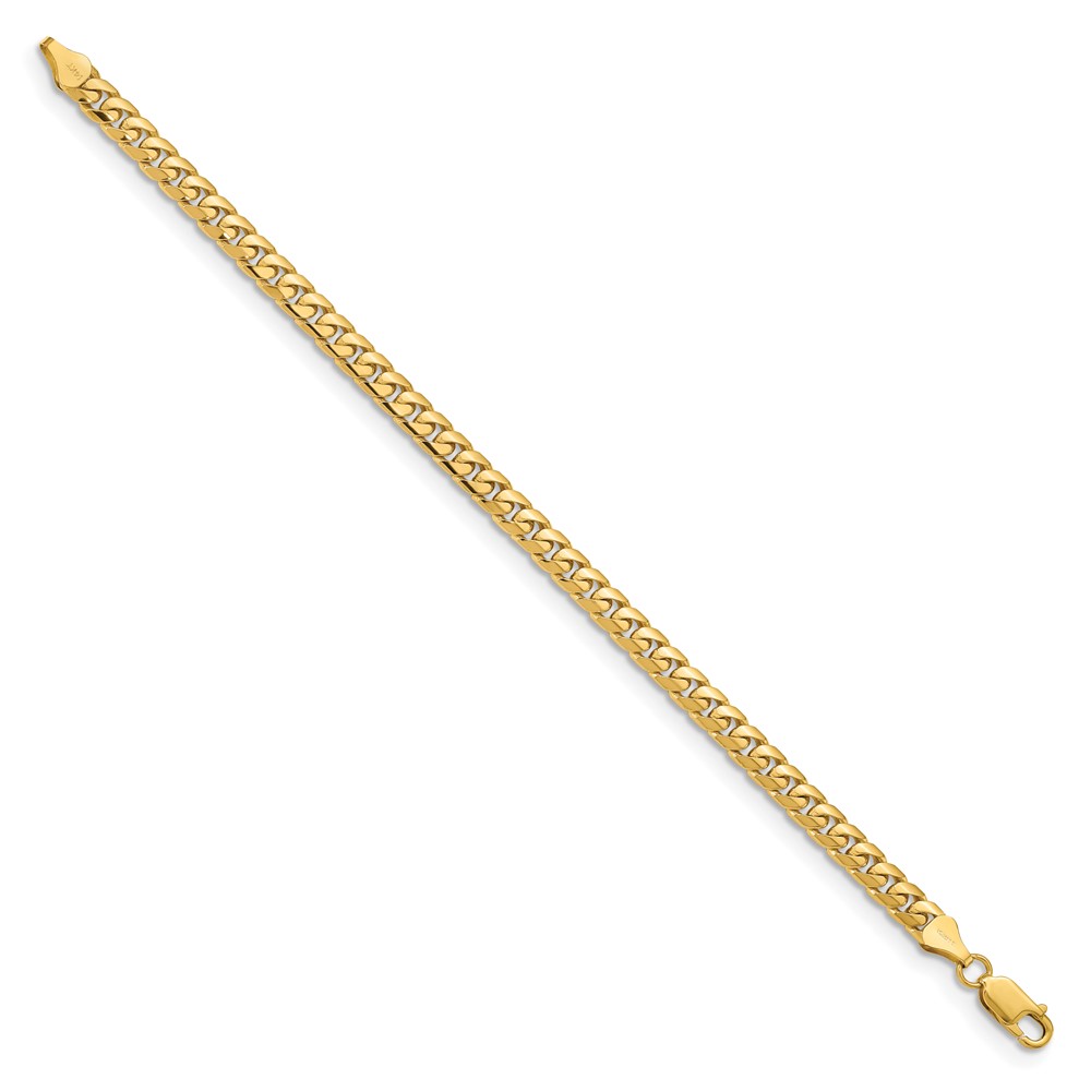 14K 8 inch 5.5mm Solid Miami Cuban Link with Lobster Clasp Bracelet (DCU180-8)