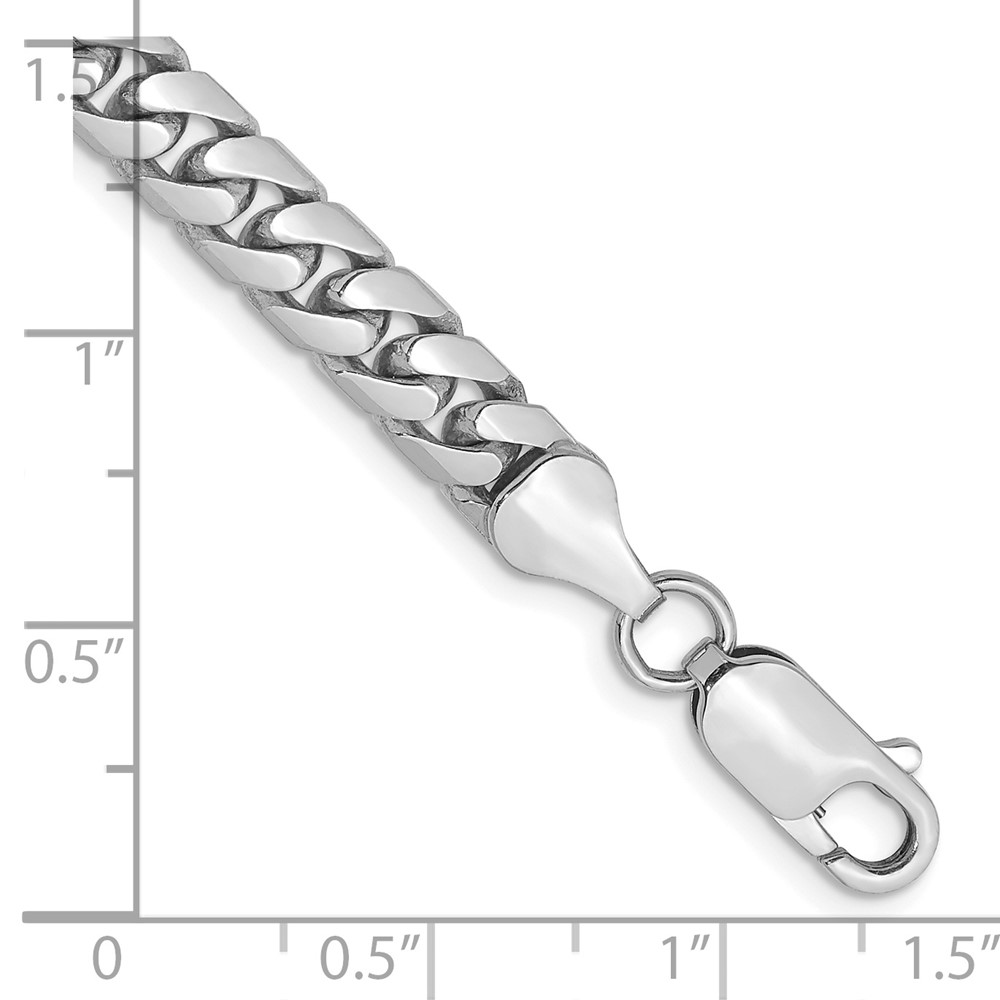 14K White Gold 8 inch 5.5mm Solid Miami Cuban Link with Lobster Clasp Bracelet (DCU180W-8)
