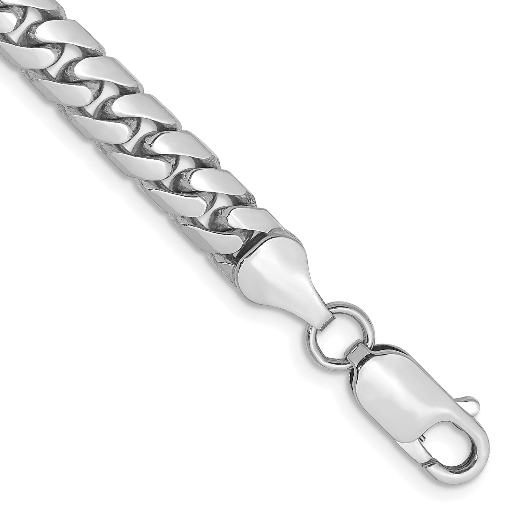 14K White Gold 8 inch 5.5mm Solid Miami Cuban Link with Lobster Clasp Bracelet (DCU180W-8)