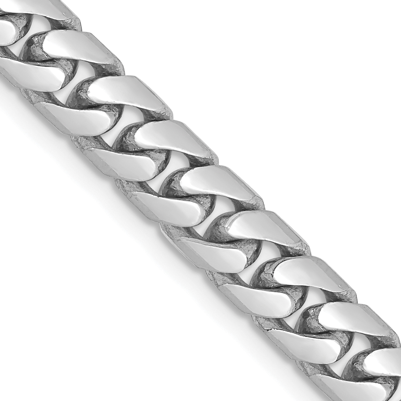 14K White Gold 24 inch 5.5mm Solid Miami Cuban Link with Lobster Clasp Chain (DCU180W-24)