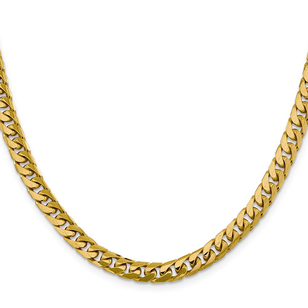 14K 26 inch 6.25mm Solid Miami Cuban Link with Lobster Clasp Chain (DCU200-26)