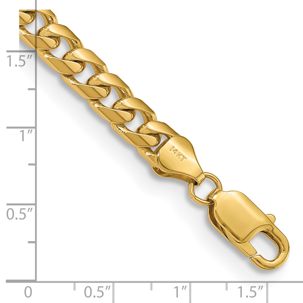 14K 8 inch 6.25mm Solid Miami Cuban Link with Lobster Clasp Bracelet (DCU200-8)