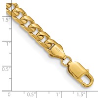 14K 6.25mm Yellow Gold Solid Miami Cuban Link Bracelet with Lobster Clasp - 8in view 3