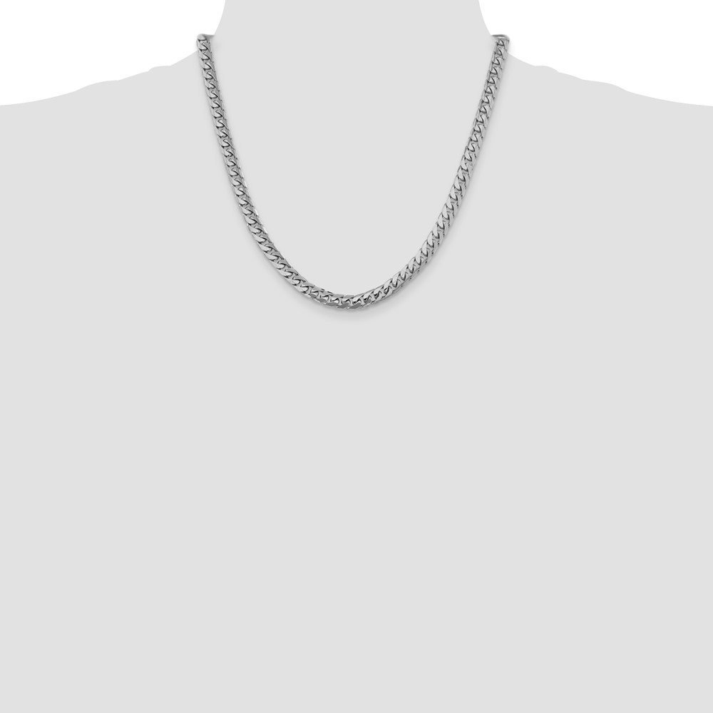 14k WG 6.25mm Solid Miami Cuban Chain (DCU200W-20)