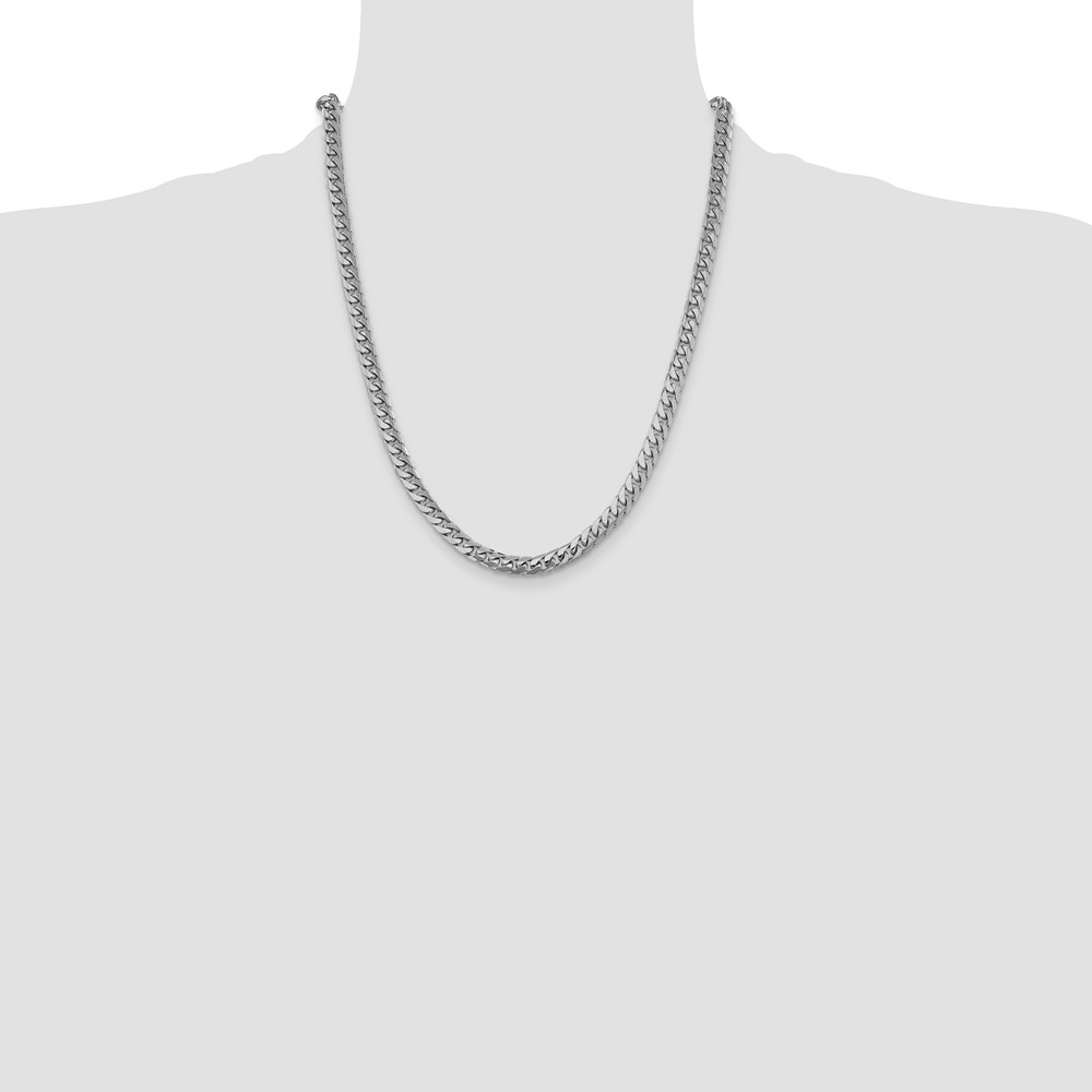 14k WG 6.25mm Solid Miami Cuban Chain (DCU200W-22)