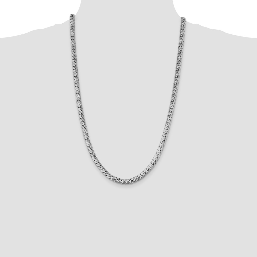 14k WG 6.25mm Solid Miami Cuban Chain (DCU200W-26)