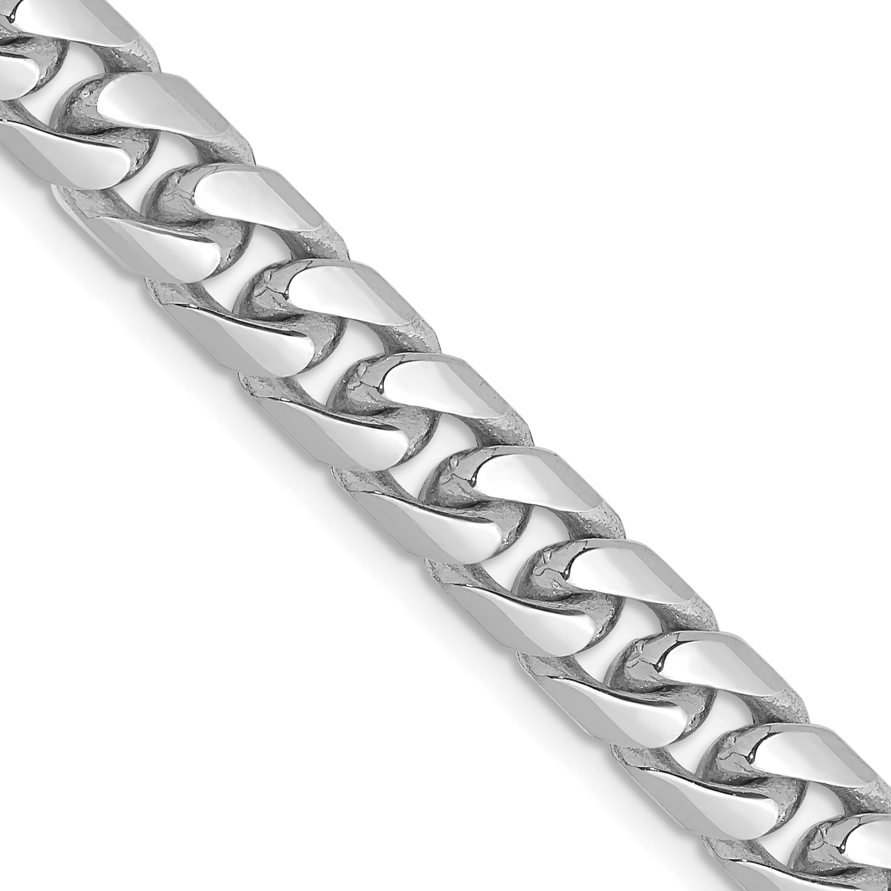 14k WG 6.25mm Solid Miami Cuban Chain (DCU200W-20)