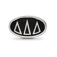 Sterling Silver LogoArt Delta Delta Delta Sorority Greek Letters Enameled Oval Bead view 3